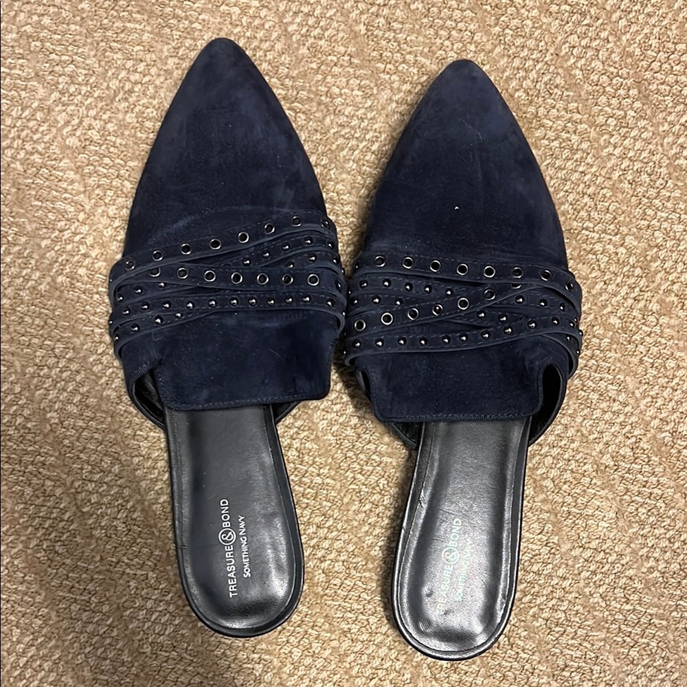 Treasure & Bond Women's Navy Slide Shoes